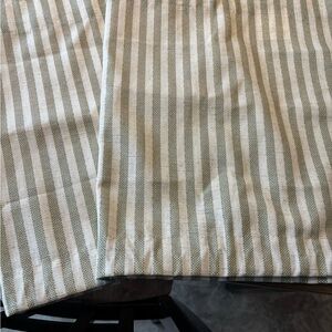 Striped Green and White Fabric valance for jungle theme nursery